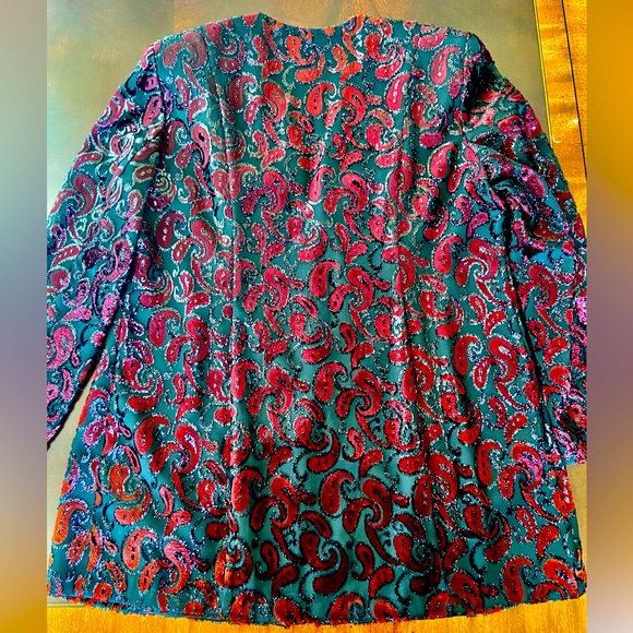 S.Star Women’s Black&Red Long Sleeves Evening Sequins Jacket Size 54/170 - Picture 4 of 8